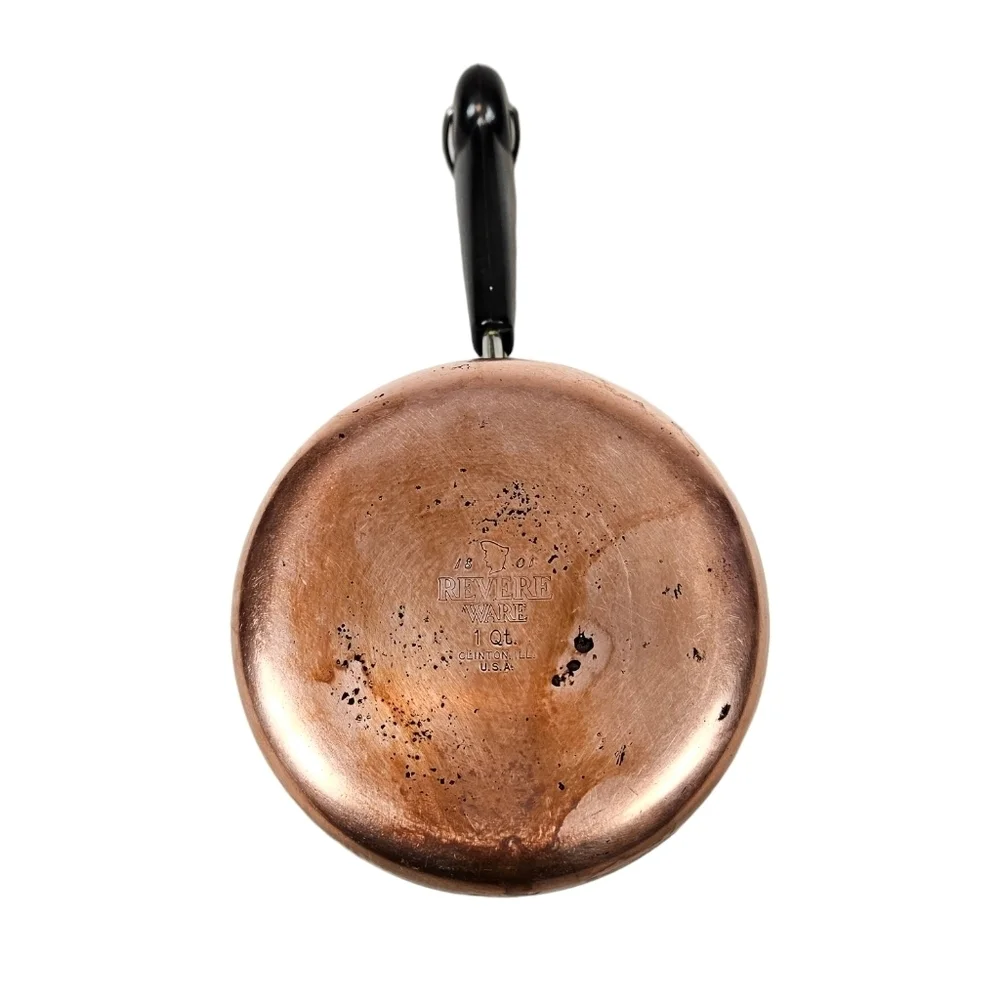 Vintage Revere‎ Ware Copper Clad Bottom Stainless Steel 1-Quart Saucepan No Lid